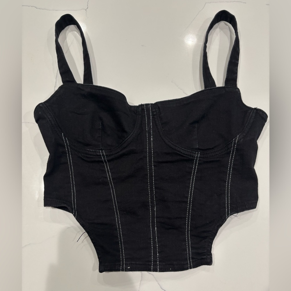 Zara denim corset top